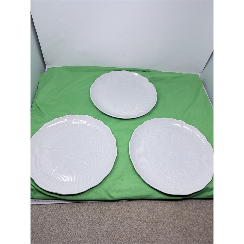 Set of 3 Mikasa Spring Magnolia FT900 Dinner Plates 11.25" Larry Laslo Scalloped
